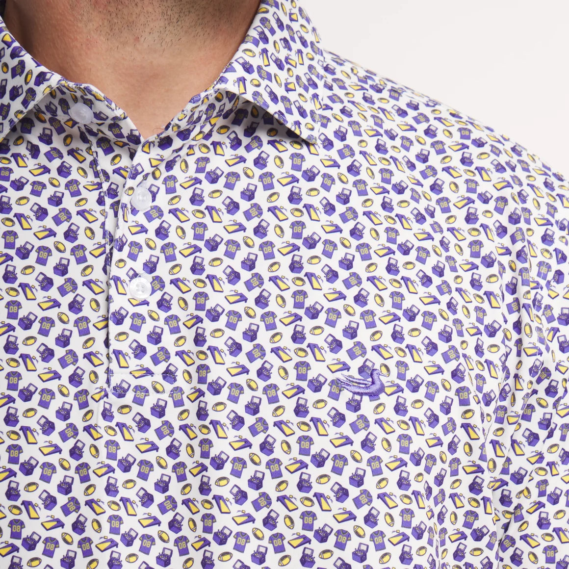 Fall Saturdays Performance Polo Purple & White