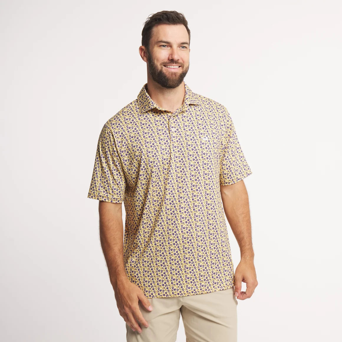 Fall Saturdays Performance Polo Purple & Yellow