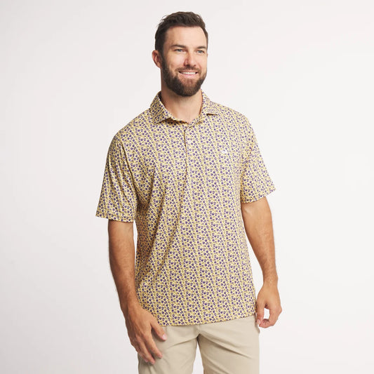 Fall Saturdays Performance Polo Purple & Yellow