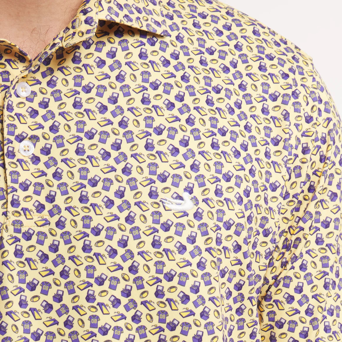 Fall Saturdays Performance Polo Purple & Yellow