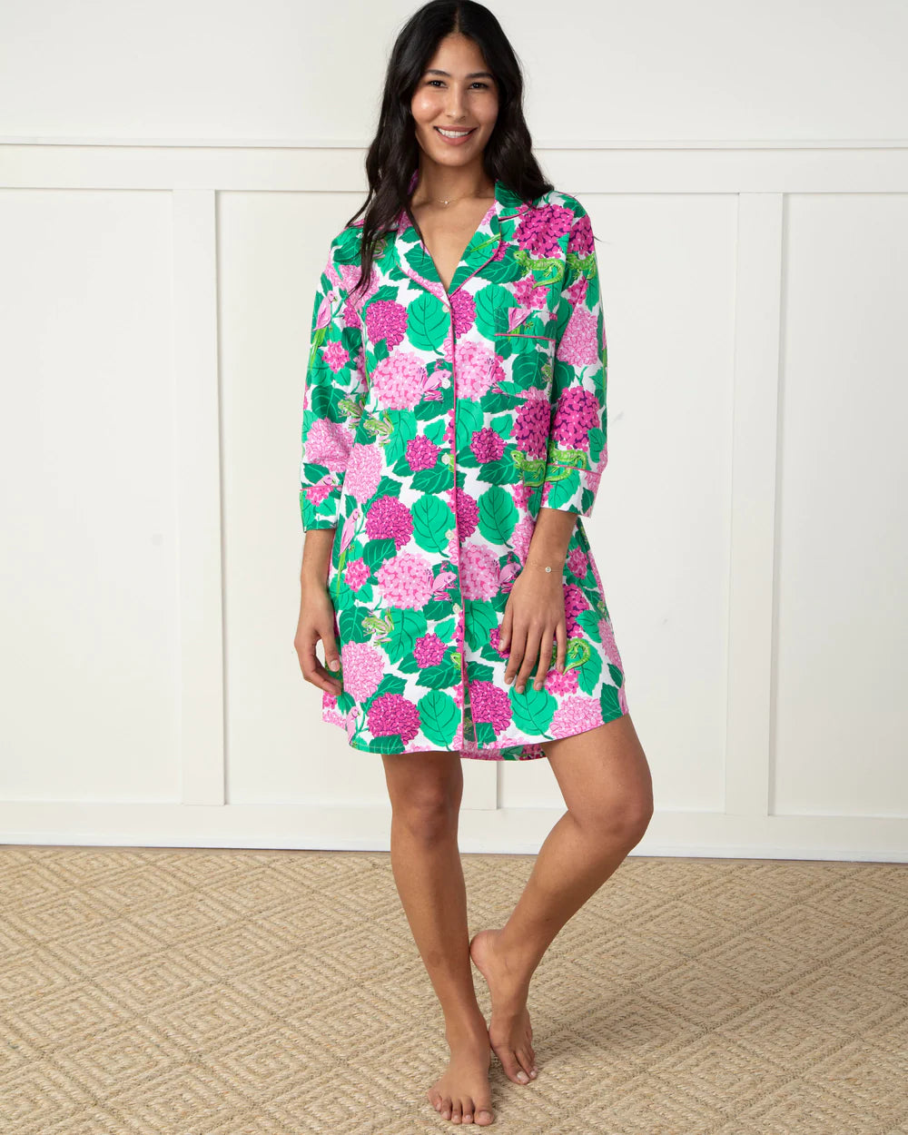 Secret Garden Sleep Shirt Pink Hydrangea