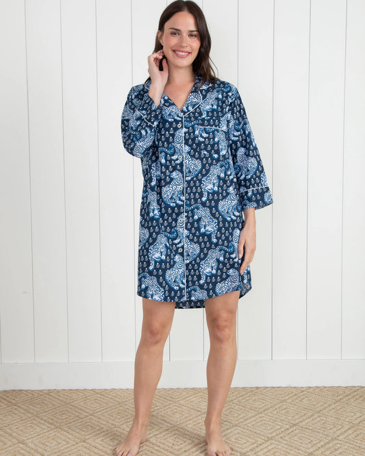 Indigo Tiger Queen Sleep Shirt
