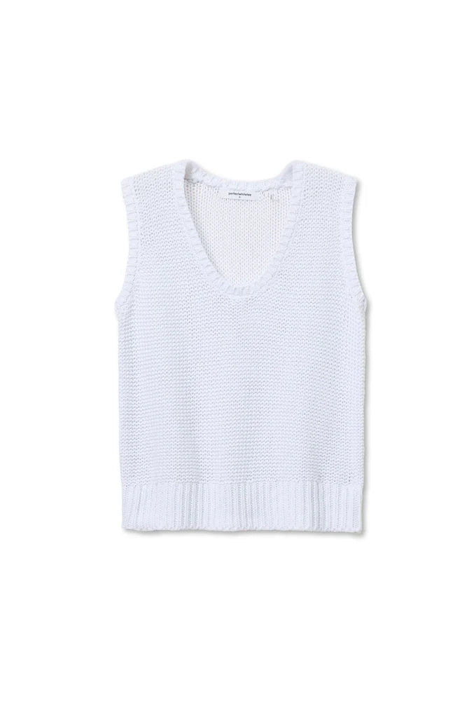 Sweater Neck Tank White