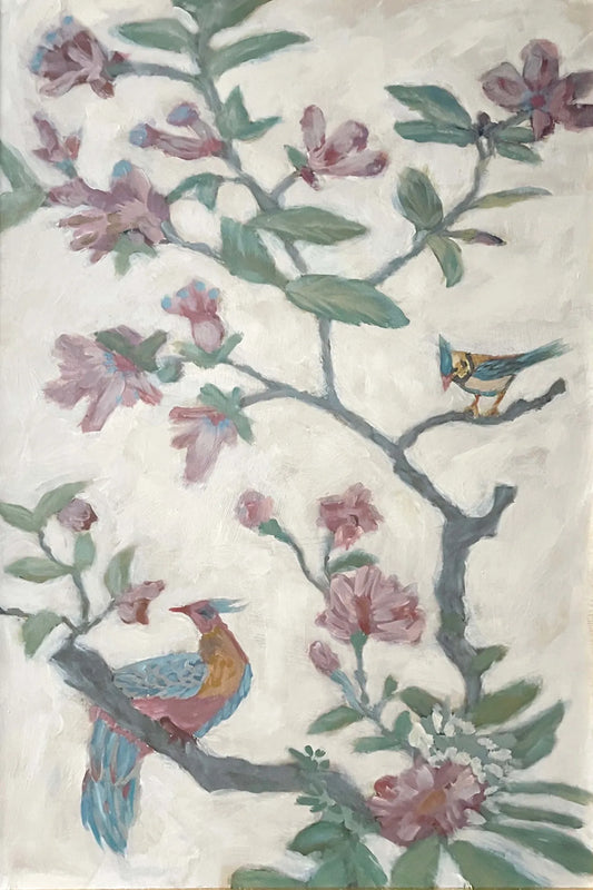 Pheasants: Branch 24X30