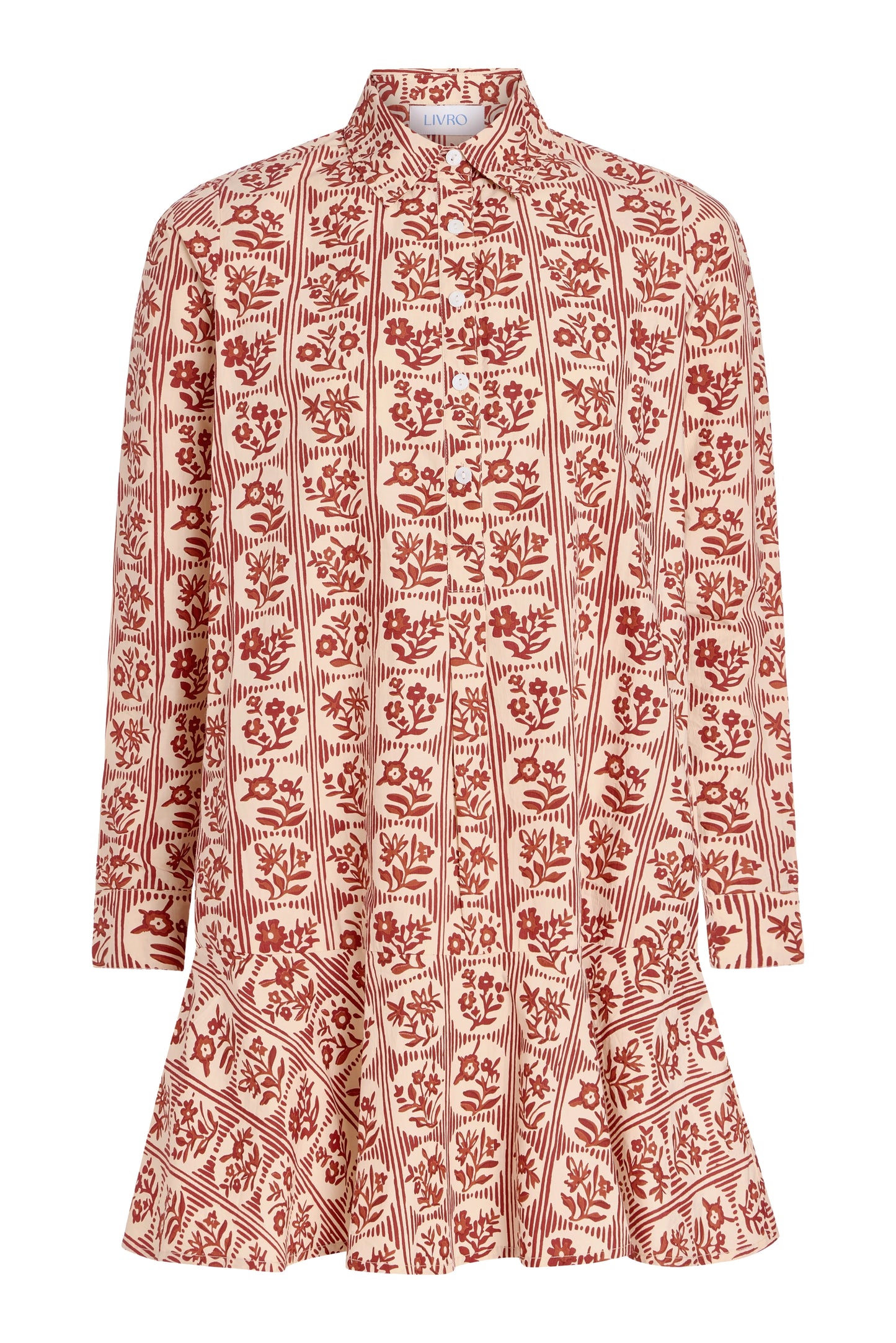 Polly Dress Brick Bloom