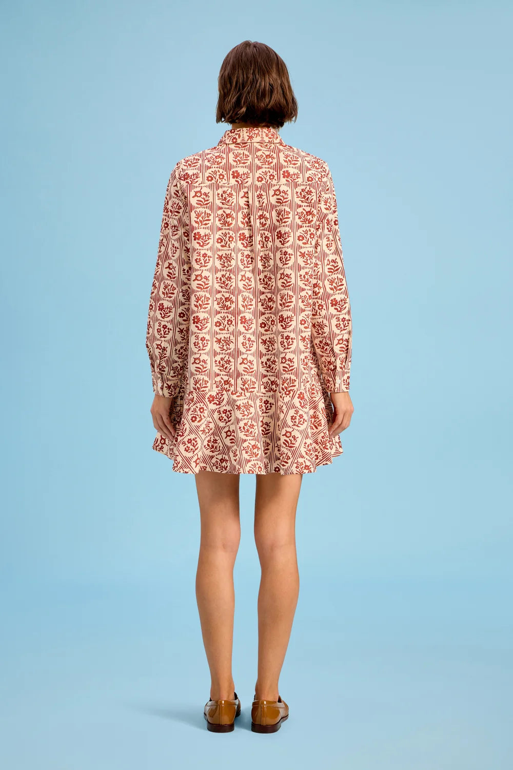 Polly Dress Brick Bloom