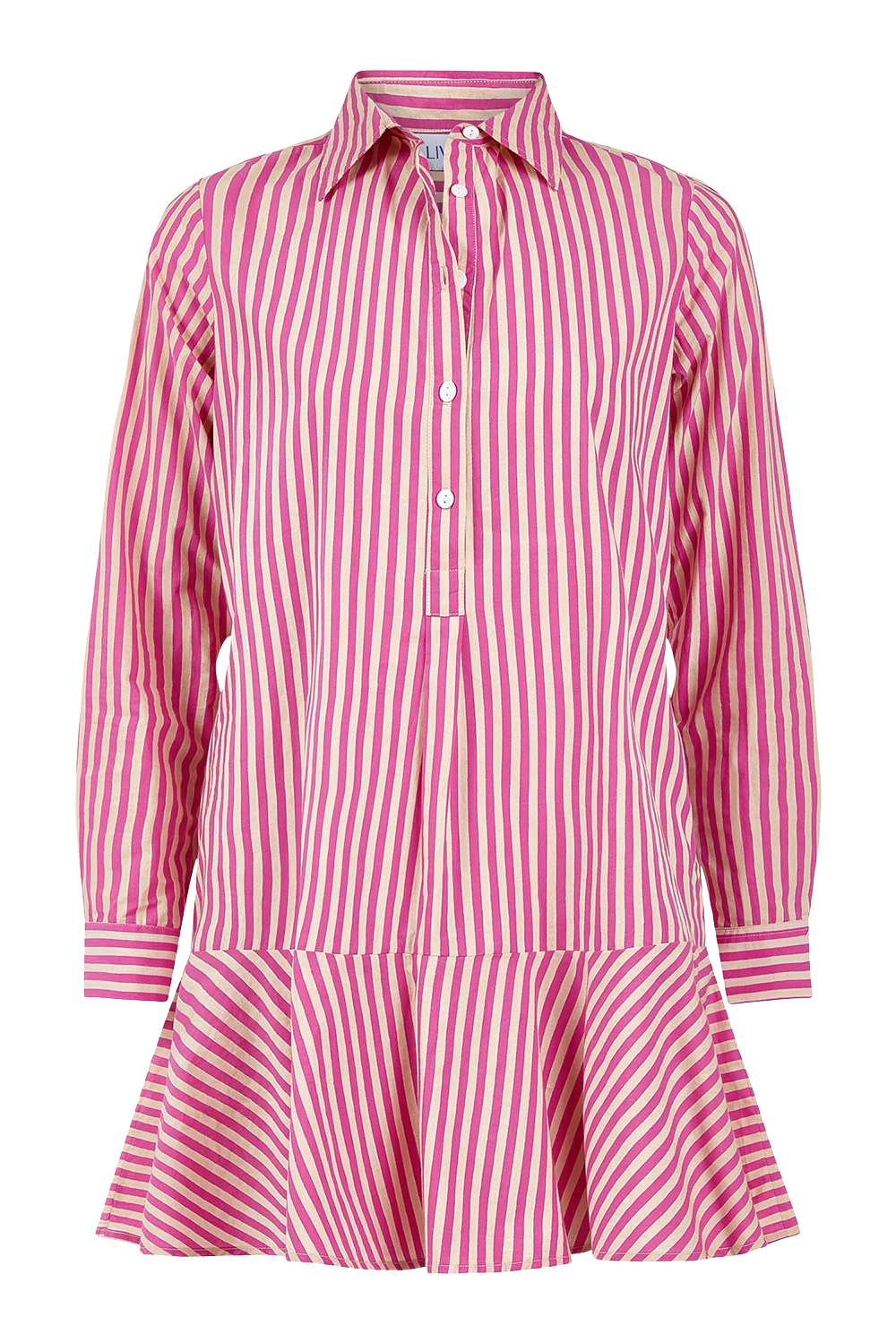 Polly Dress Raspberry Pinstripe