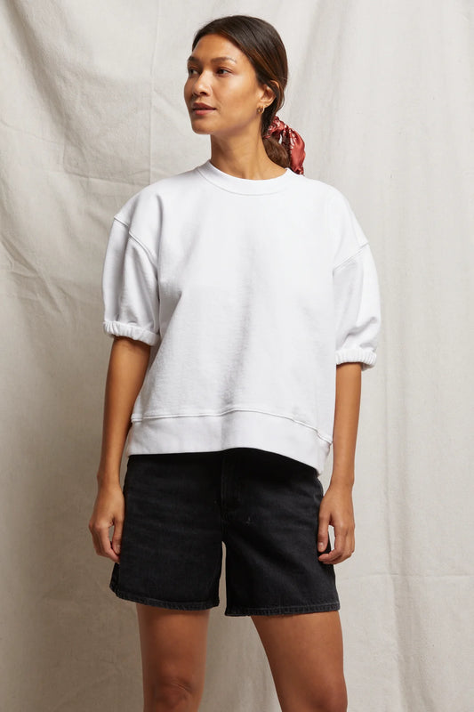 Cotton Short Sleeve Sweatshirt White
