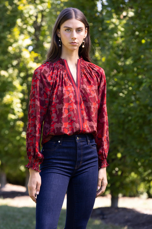 Aspen Full Sleeve Blouse Pinot Petit Camo