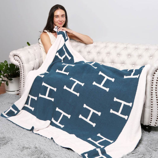 H Cozy Reversible Blanket Teal