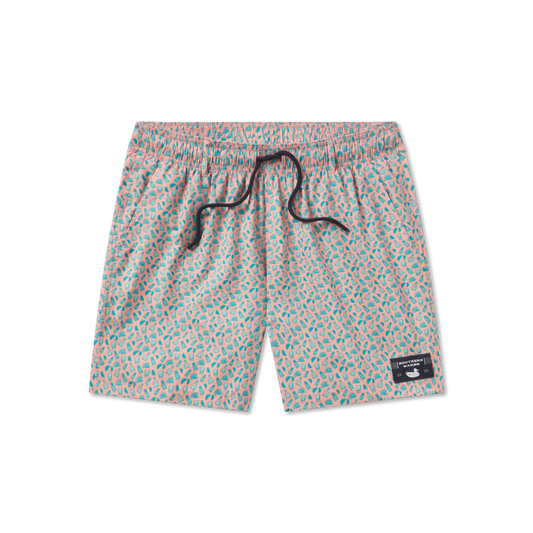 Harbor Swim Trunk Salt & Lime Peach/Teal