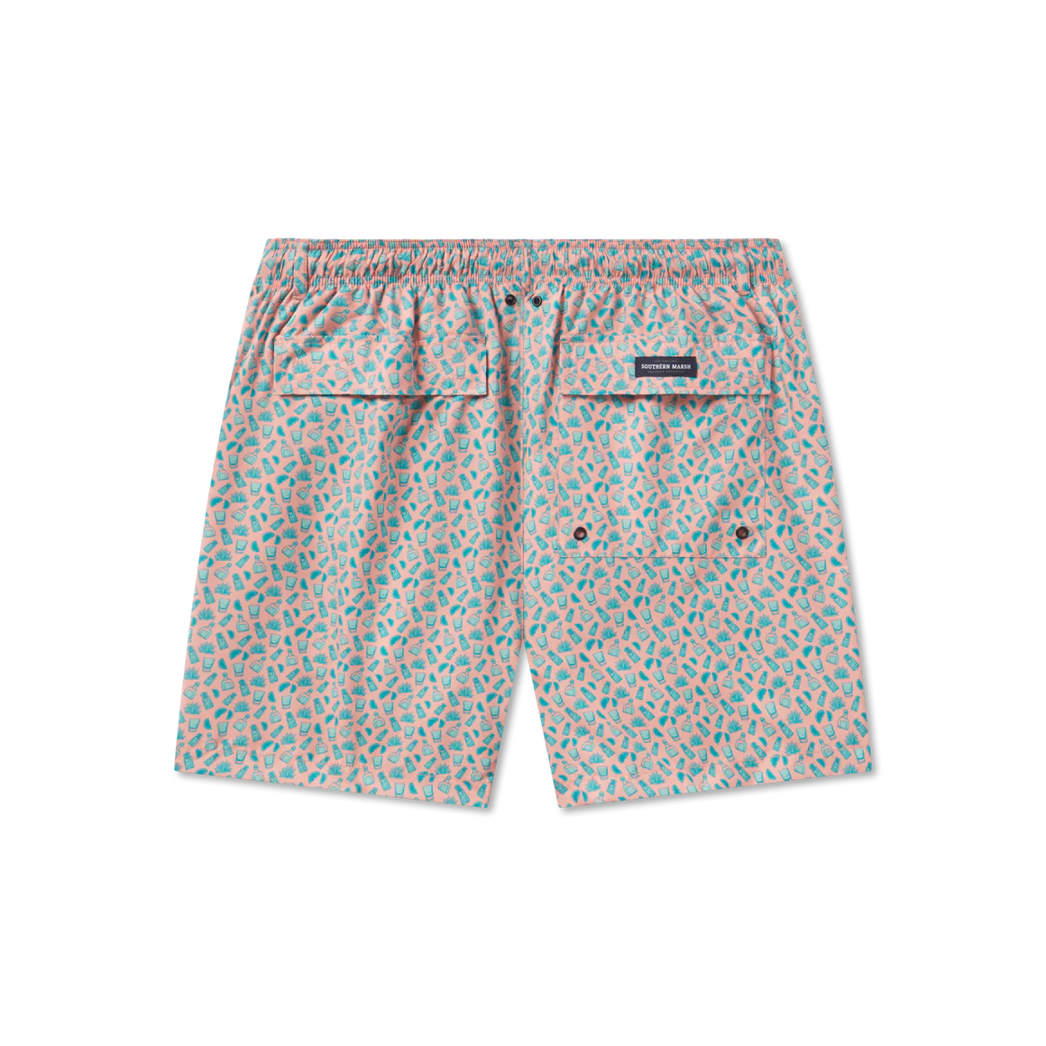 Harbor Swim Trunk Salt & Lime Peach/Teal