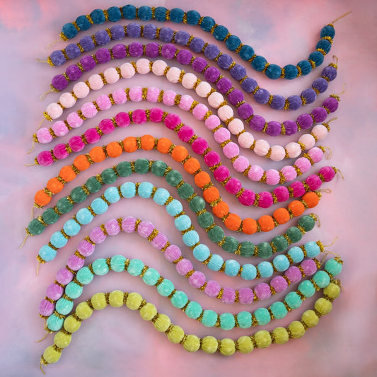 Velvet Tinsel & Ball Garland 96"