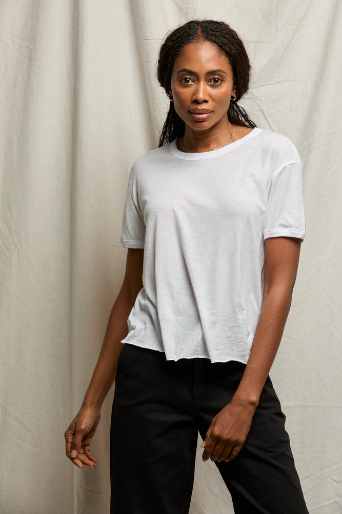 Light French Jersey SS Crew Neck Tee White