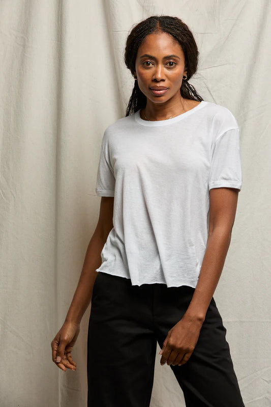 Light French Jersey SS Crew Neck Tee White