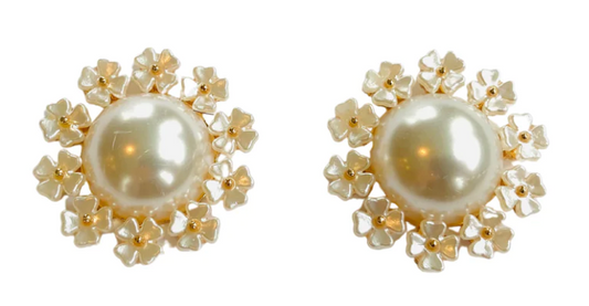 Pearl Flower Stud Earring