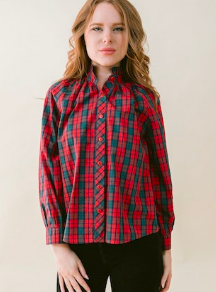 Perry Blouse Red Plaid