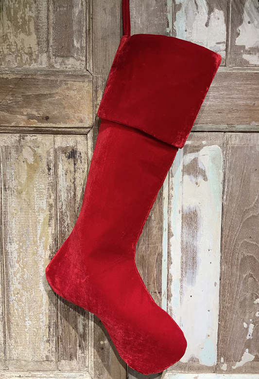 25" Vintage Red Velvet Stocking