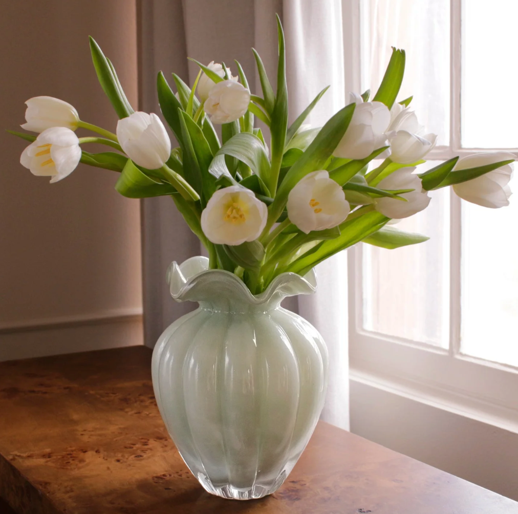 Glass Vento Large Vase Pistachio