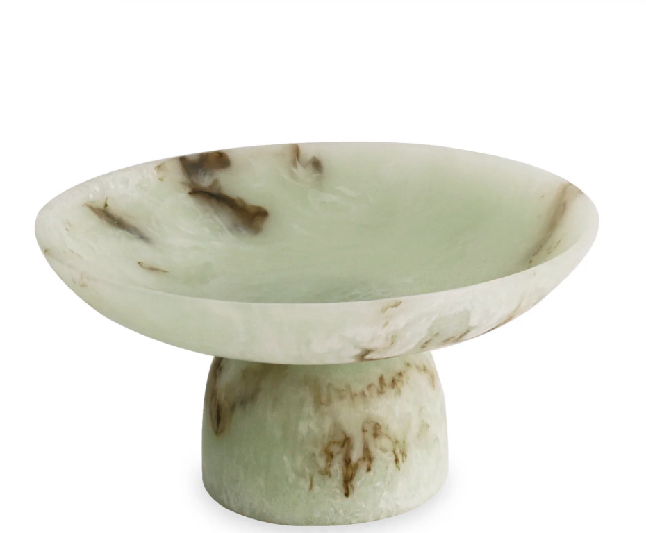 Resin Giada Medium Pedestal Jade Swirl
