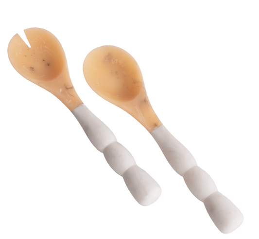 Resin Sorbet Salad Servers Coconut