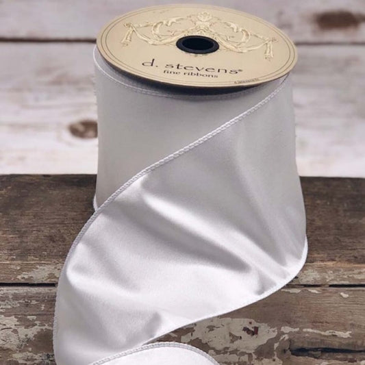 4" Simply White Taffeta