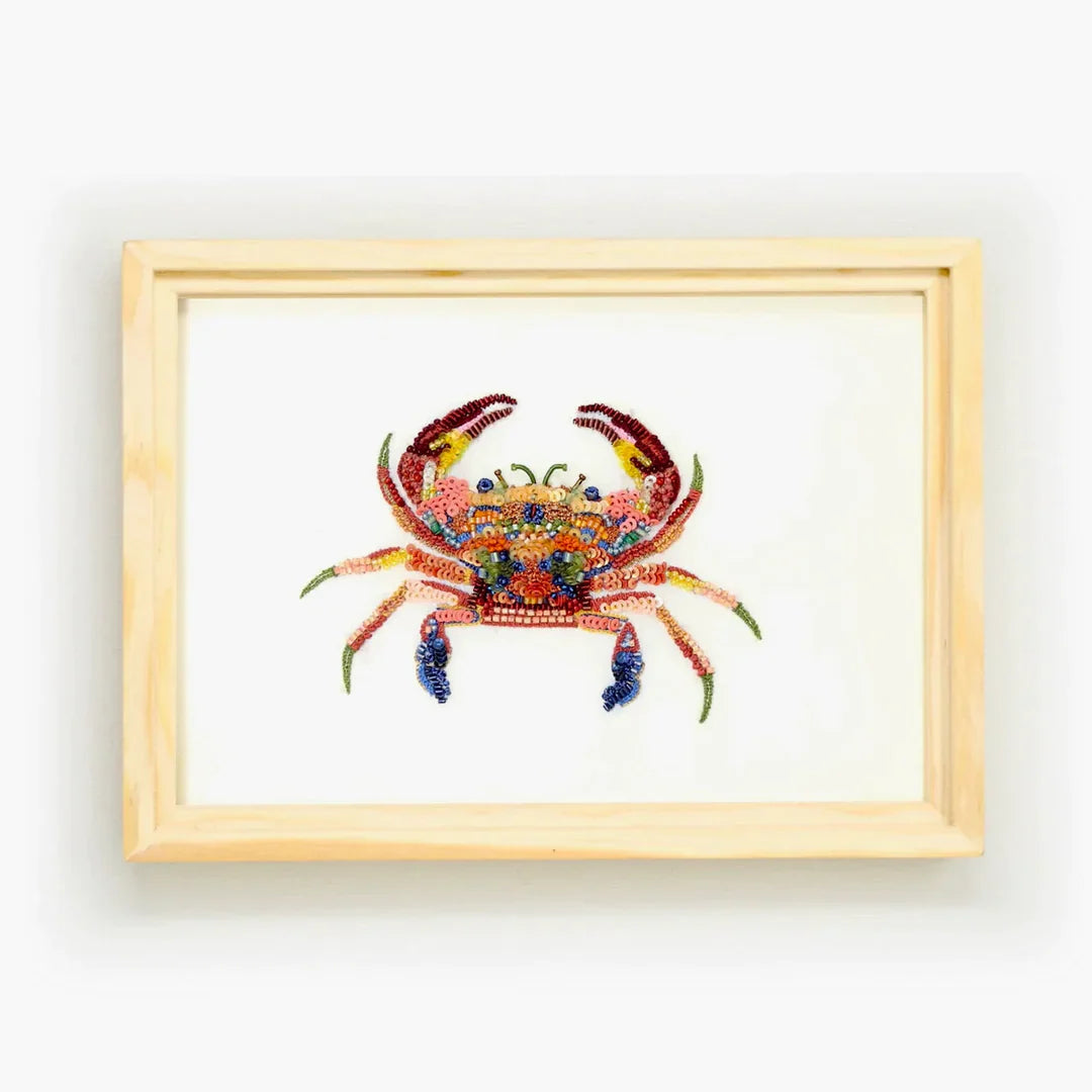 Spiny Hands Crab Beaded Art