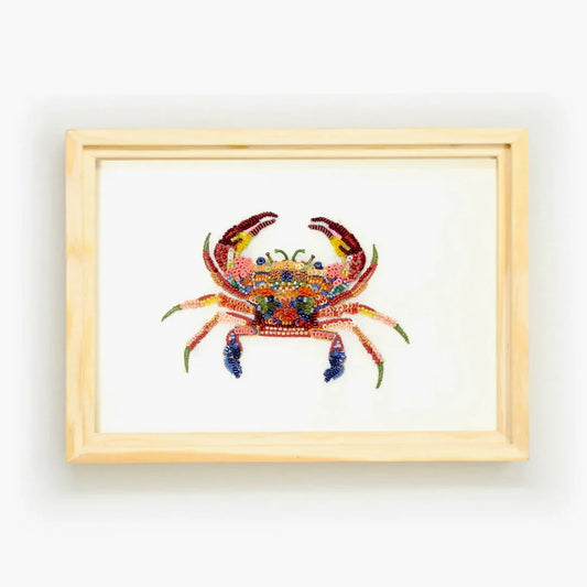 Spiny Hands Crab Beaded Art