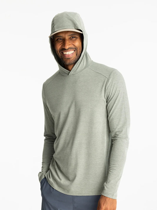 Men's Bamboo Shade Hoodie Heather Agave Green