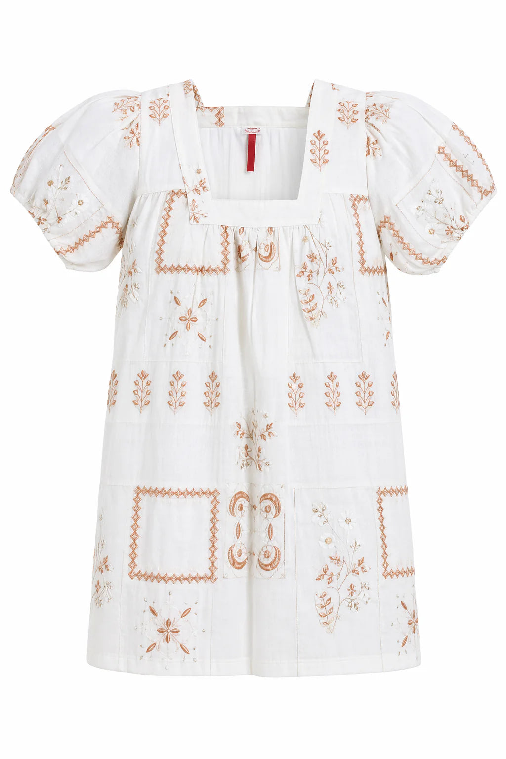 Square Neck Short Dress Oaxaca Linen