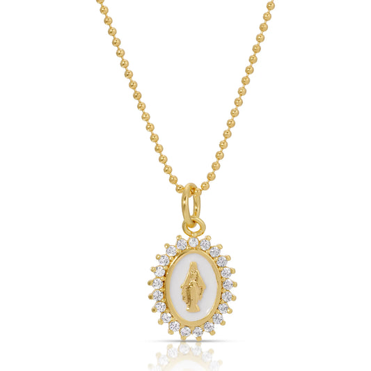 Mini Lady Lourdes Necklace White