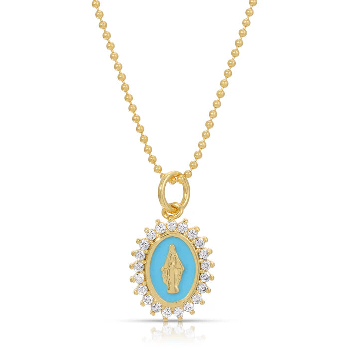 Mini Aqua Lady Lourdes Necklace