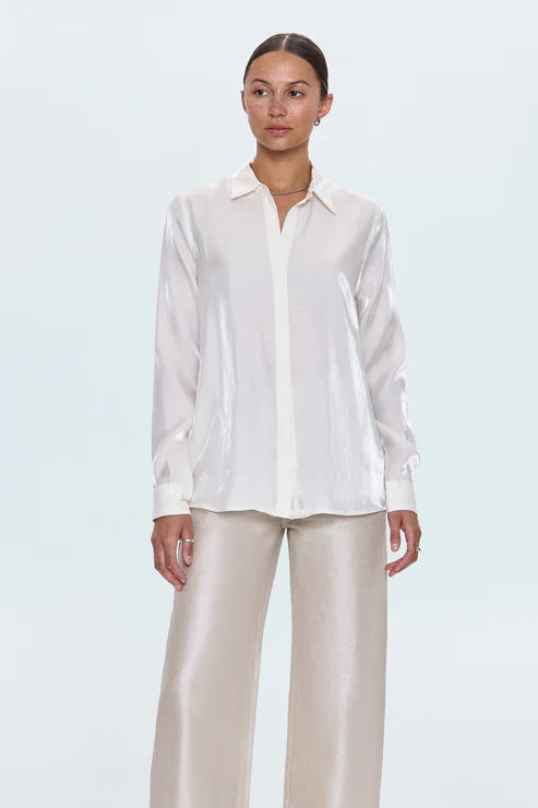 Tilda Long Sleeve Button Up Ecru