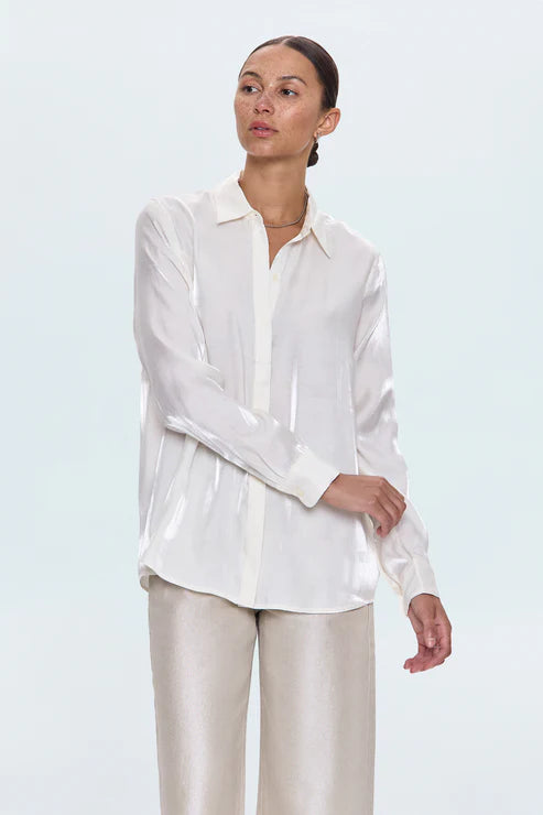 Tilda Long Sleeve Button Up Ecru