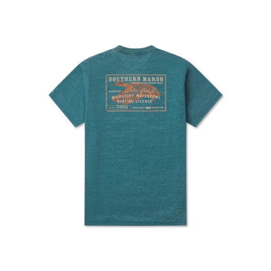 Seawash Tee Waterfowl License Dark Green