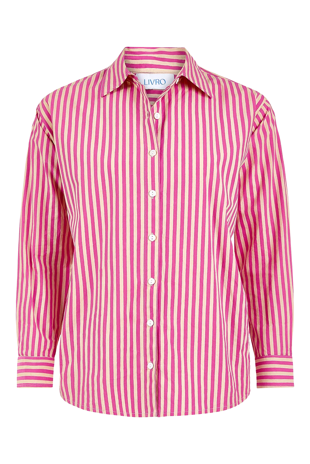 The Boyfriend Shirt Raspberry Pinstripe