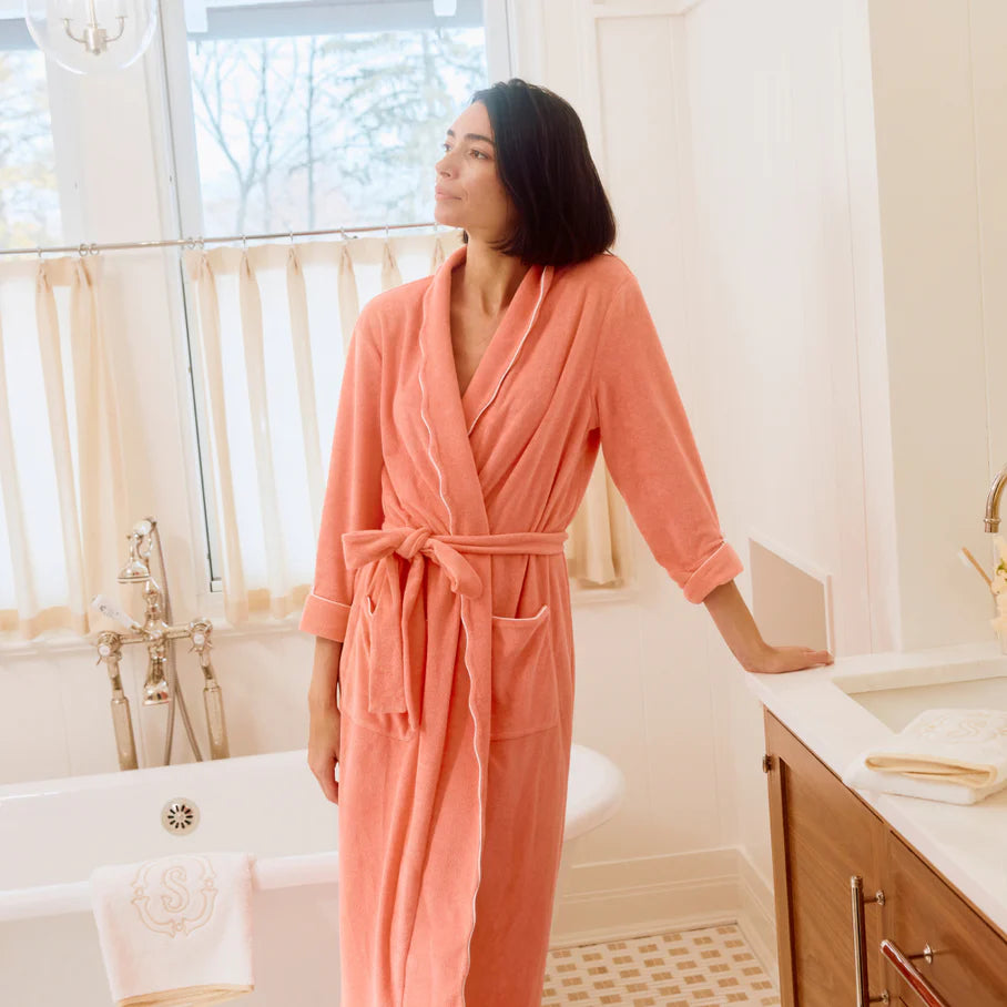 Women's Long Scallop Lightweight Robe Tulip