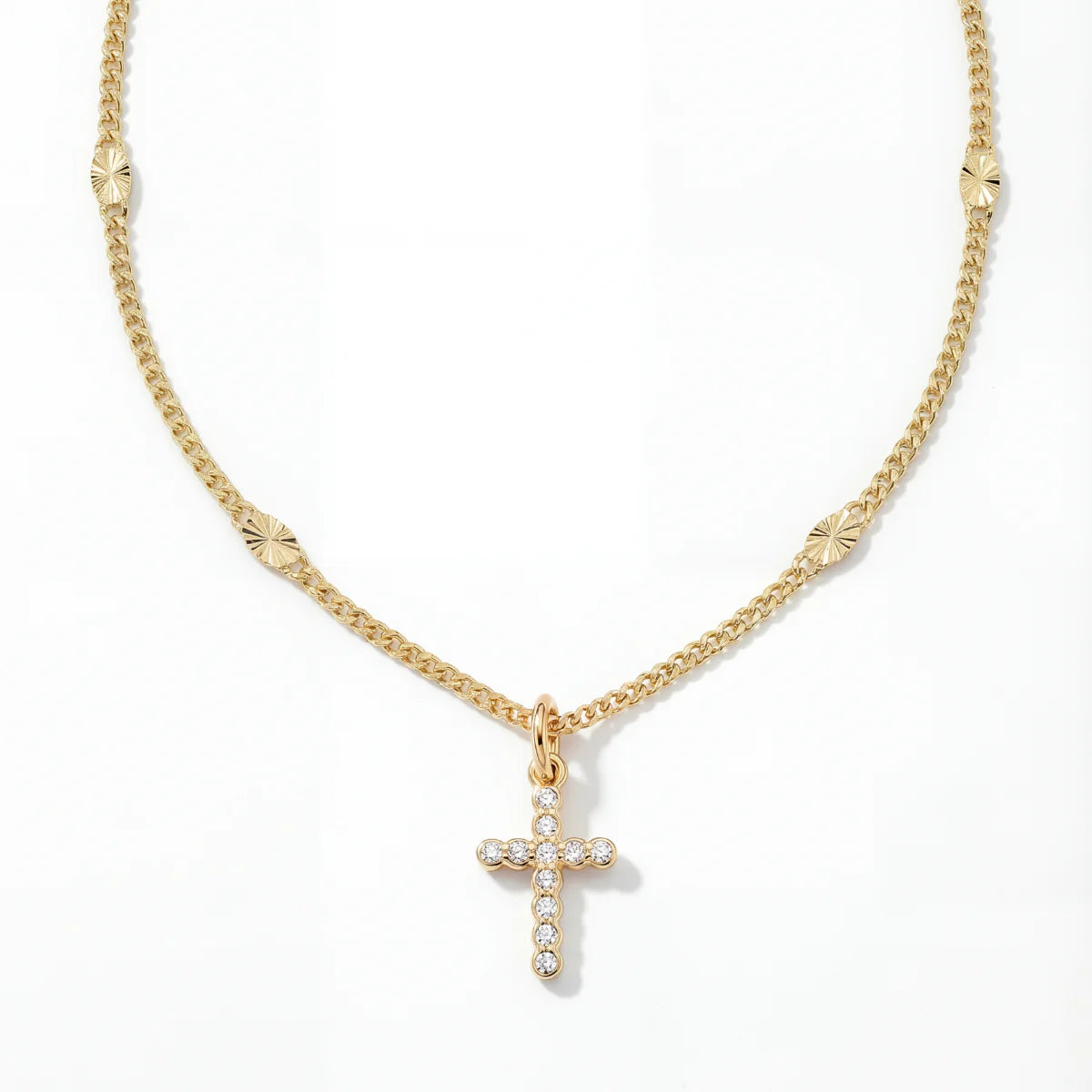 Frankie Mini Cross Necklace Gold