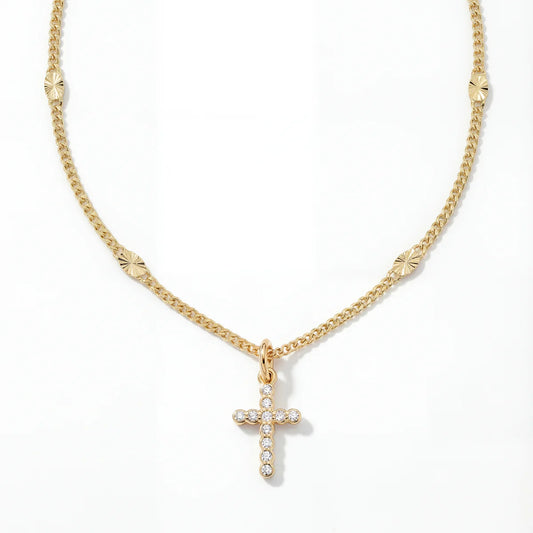 Frankie Mini Cross Necklace Gold