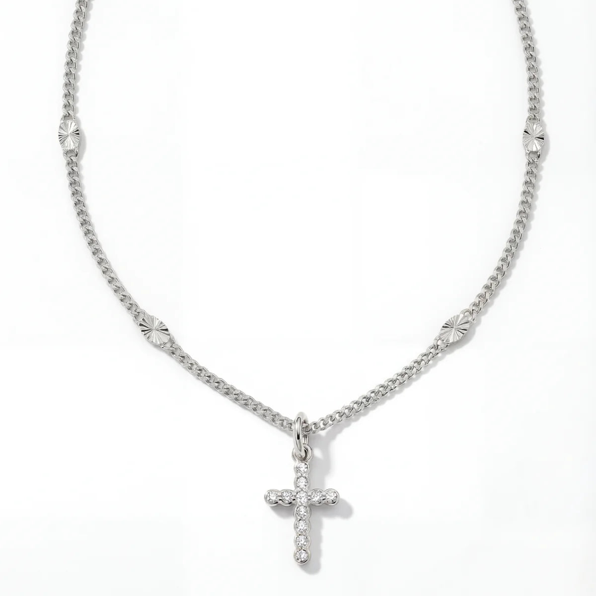 Frankie Mini Cross Necklace Silver