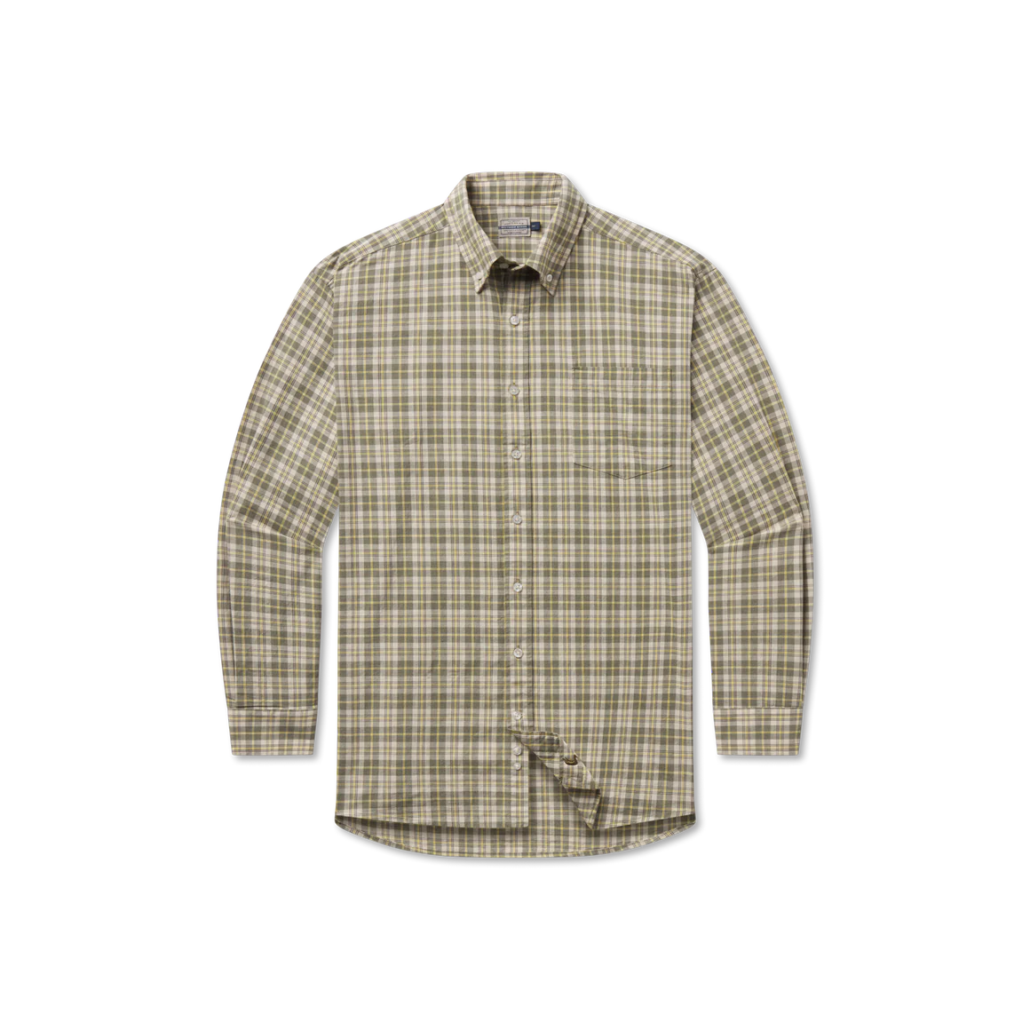 Bandera Washed Plaid Dress Shirt Sage & Dark Olive