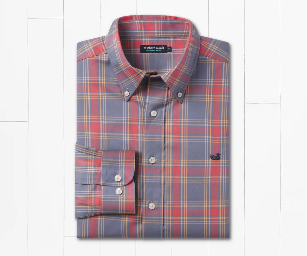 Tupelo Dress Shirt Slate/Red