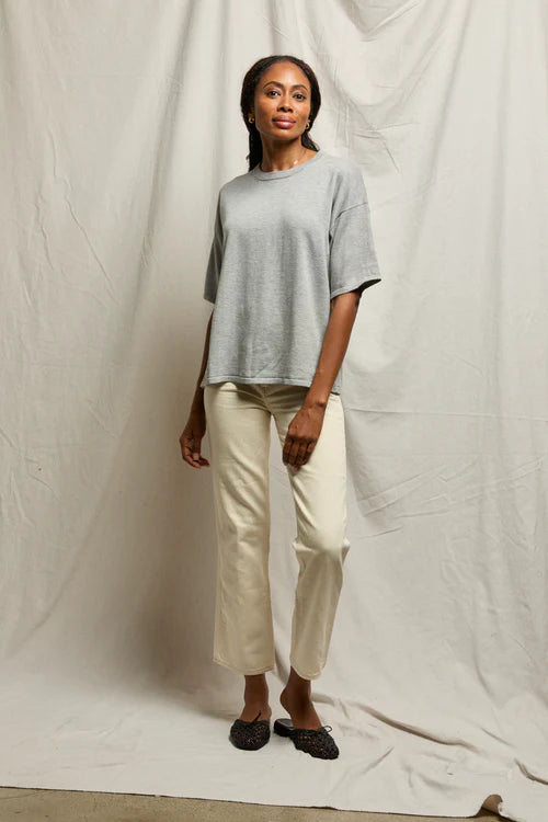 Cotton SS Slouchy T-Shirt Heather Grey