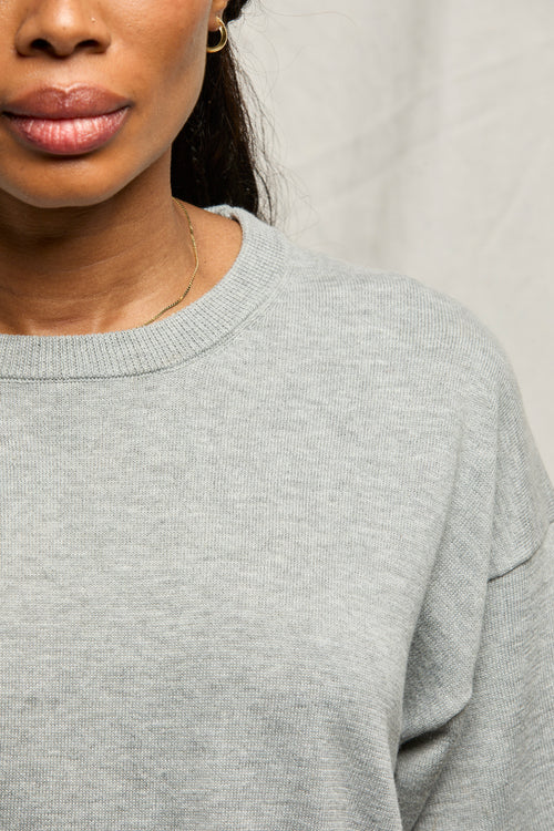Cotton SS Slouchy T-Shirt Heather Grey