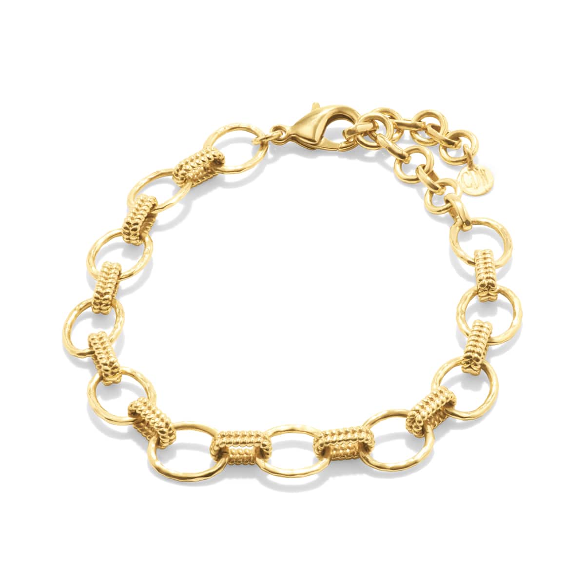 Cleopatra Grande Link Bracelet, 7+1.5" Gold