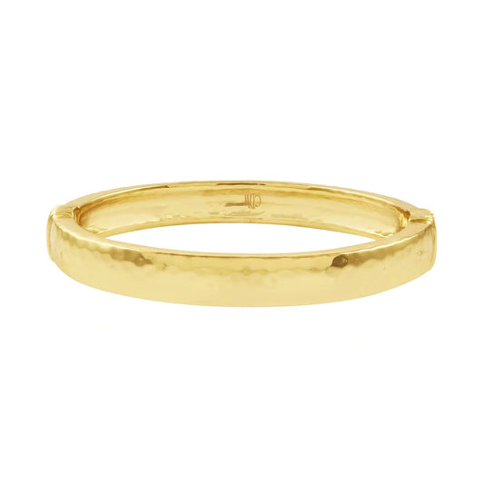 Cleopatra Oval Hinged Bangle Gold