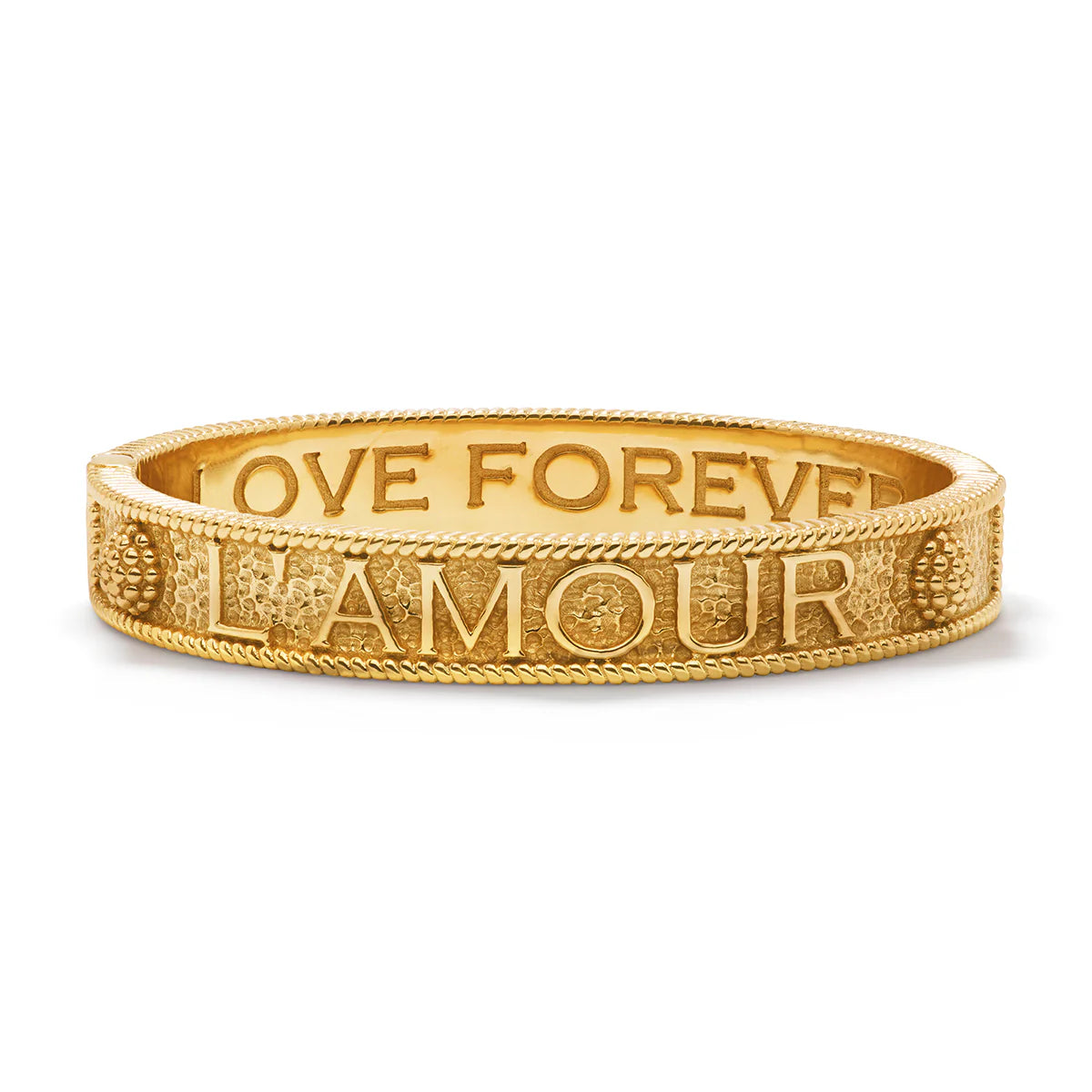 L'Amour Toujour Hinged Bangle Gold