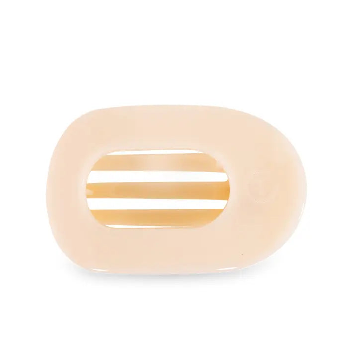 Almond Beige Large Flat Round Clip