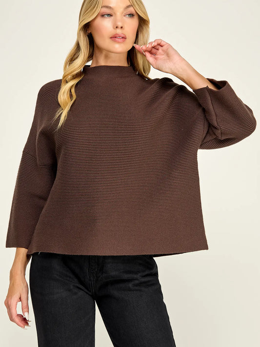 Not Your Casual Top Dark Chocolate