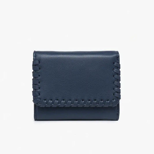 Logan Whipstitch Tri-Fold Wallet Prussian Blue
